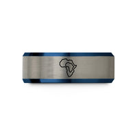 sister holiday present guide – blue & grey tungsten africa wedding band