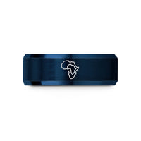 engraved rings for her – blue tungsten africa wedding band