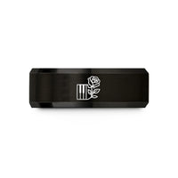 presents for young women – black tungsten floral keys wedding band