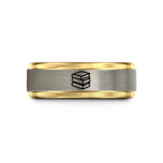 best presents for siblings – black & gold & silver tungsten books stack wedding band