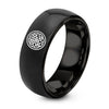 Celtic Knotwork Circle – Tungsten Wedding Band, 8 mm, Black Comfort-Fit Unisex