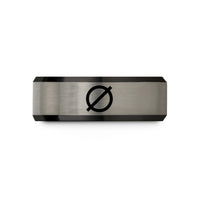 unique presents for sister – black & gray tungsten diameter symbol wedding band