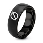Christmas Gifts for Sister from Brother – black tungsten diameter symbol ring