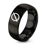 Christmas Gifts for Sister from Brother – black tungsten diameter symbol ring