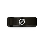 best presents for sisters – black tungsten diameter symbol wedding band