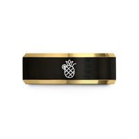 best presents for her – black & gold tungsten pineapple drink wedding band