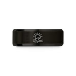 best presents for sister – black tungsten sea crest wedding band