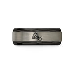 unique presents for sister – black & blue & silver tungsten shuttlecock nylon wedding band