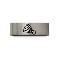 unique presents for sister – black & blue & grey tungsten shuttlecock nylon wedding band