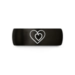 unique presents for siblings – black & rose gold tungsten half heart pair wedding band