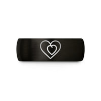 unique presents for siblings – black & rose gold tungsten half heart pair wedding band