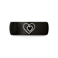 sister Christmas present ideas – black tungsten half heart pair wedding band