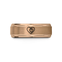 tungsten rings for sisters – rose gold tungsten half heart pair wedding band