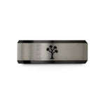 personalized presents for siblings – black & silver tungsten joshua tree silhouette wedding band