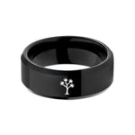 unique presents for sister – black tungsten joshua tree silhouette wedding band