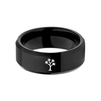 unique presents for sister – black tungsten joshua tree silhouette wedding band