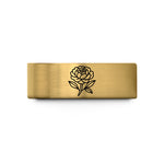 unique presents for women – gold tungsten peony wedding band