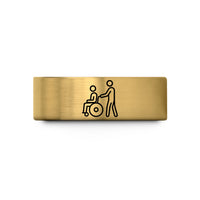 present ideas for women – gold tungsten wheelchair user wedding band