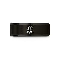 unique presents for spouse – black tungsten lone pine wedding band