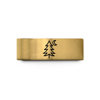 unique presents for spouse – gold tungsten lone pine wedding band