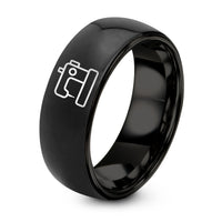 Christmas Gifts for the Wife – black tungsten sewing machine ring