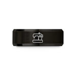 unique rings for her – black tungsten sewing machine wedding band