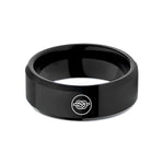 special presents for woman – black tungsten sheet bend circle wedding band