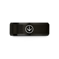 unique presents for her – black tungsten down bow mark wedding band