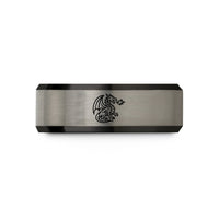 special rings for her – black & silver tungsten fire breathing dragon wedding band