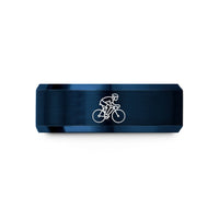 special presents for wife – blue tungsten road cyclist sprint wedding band