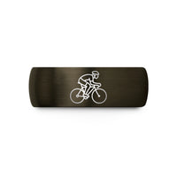 holiday presents for spouse – gunmetal & blue tungsten road cyclist sprint wedding band