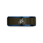 holiday presents for spouse – gunmetal & blue tungsten road cyclist sprint wedding band