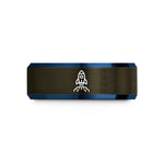 unique presents for wife – gunmetal & blue tungsten launch rocket wedding band