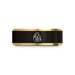 best presents for mom – black & gold tungsten mother child wedding band