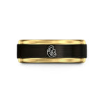 holiday presents for her – black & gold tungsten mother child wedding band