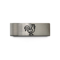 best presents for her – black & blue & grey tungsten rooster wedding band