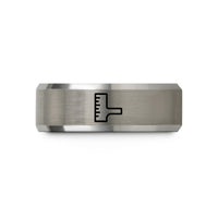 holiday presents for her – black & grey tungsten seam gauge wedding band