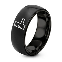 Christmas Gifts for Women – black tungsten seam gauge ring