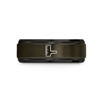 unique presents for her – gunmetal & black tungsten seam gauge wedding band