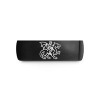 personalized gifts for mom – black tungsten dragon rider wedding band