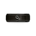 special gift for her – black & rose gold tungsten chicken wing wedding band