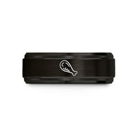 special gift for her – black & rose gold tungsten chicken wing wedding band