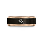 unique gift ideas her – black & rose gold tungsten chicken wing wedding band