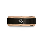 best holiday gifts – black & rose gold tungsten chicken wing wedding band