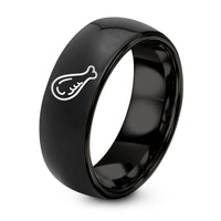 Christmas Ideas for Wife – black tungsten chicken wing ring