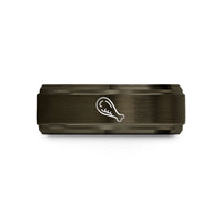 tungsten ring for her – gunmetal & rose gold tungsten chicken wing wedding band