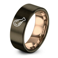unique gift ideas her – gunmetal & rose gold tungsten chicken wing ring