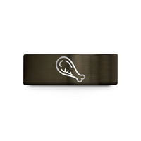 special gift for her – gunmetal & rose gold tungsten chicken wing wedding band