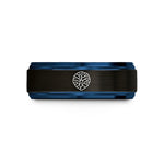 special gift ideas her – black & blue tungsten glacier fissures wedding band