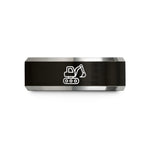 best gifts for women – black & silver tungsten mini excavator wedding band